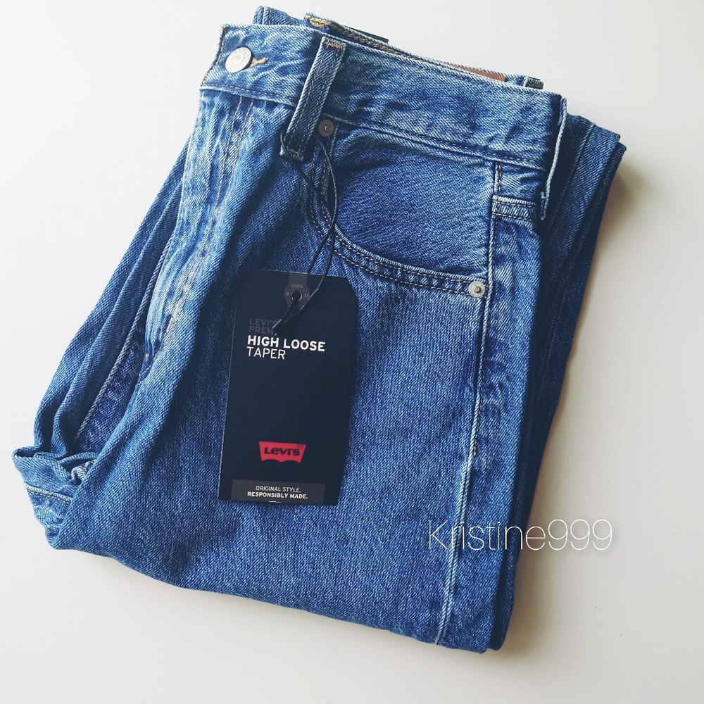 NWT Levi's x Free People High Rise Loose Tapered Jeans Hold My Purse 24 - Picture 12 of 13